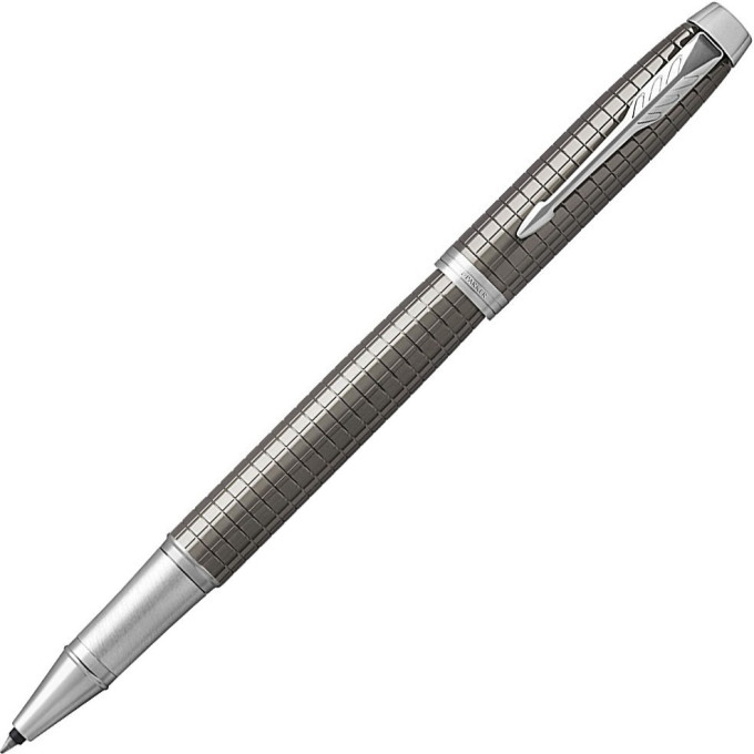 Ручка-роллер PARKER IM PREMIUM DARK ESPRESSO CHISELLED CT, F 1931682